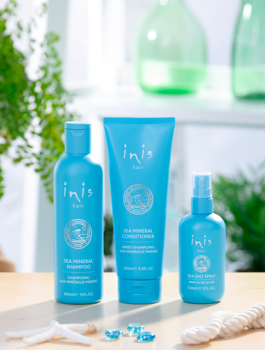 Amcor packaging for the Inis hair care line