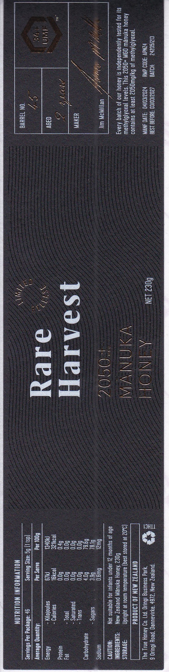 Label in digital printing technology with foil effect