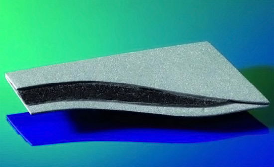 New composite material: plastics and metal
