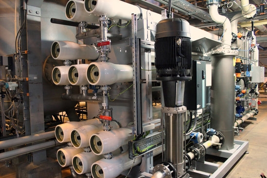 Lewabrane membrane elements from Lanxess at the Dammweg thermal power plant's reverse osmosis facility in Chemnitz. 