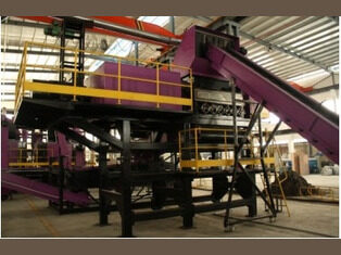 Tire recycling line