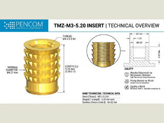 Pencom threaded inse