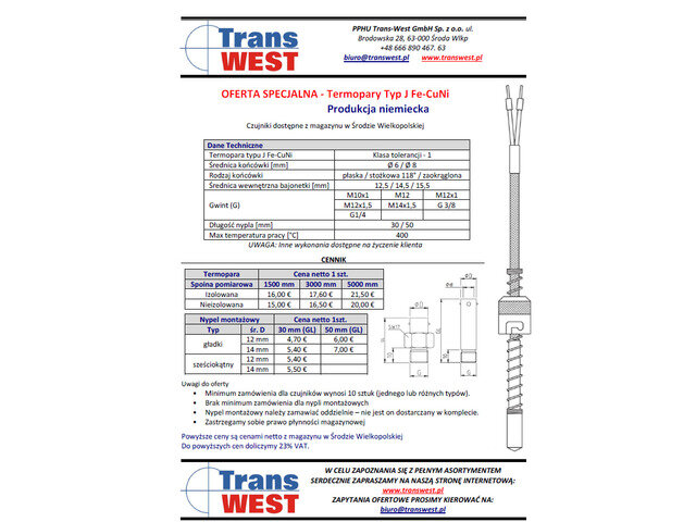 Type J temperature...