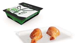 Packaging with large tray