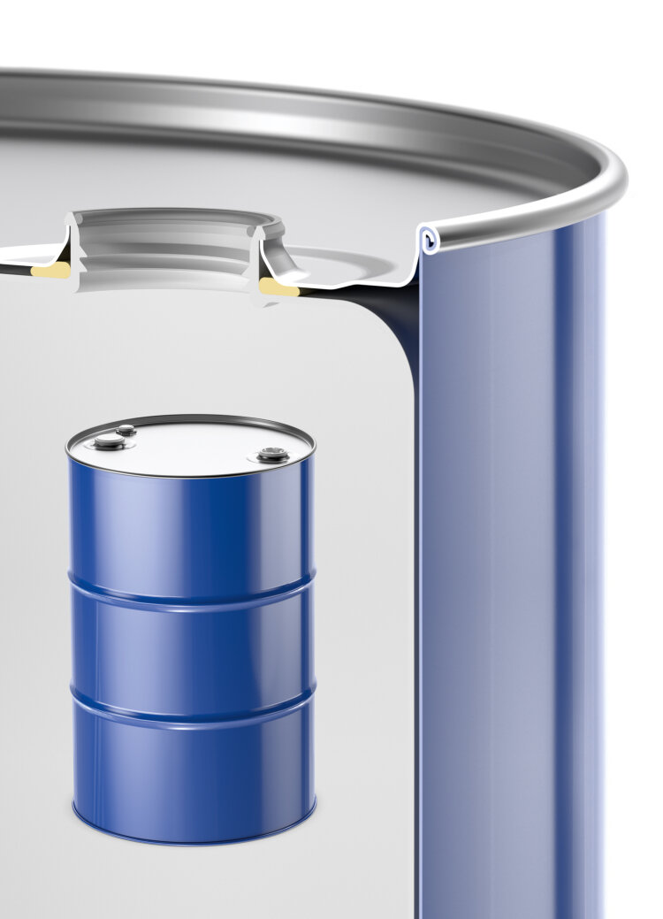 With the Combi steel drum, Schuetz combines the corrosion resistance and chemical resistance of plastic with the stability of steel.